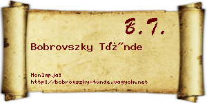 Bobrovszky Tünde névjegykártya